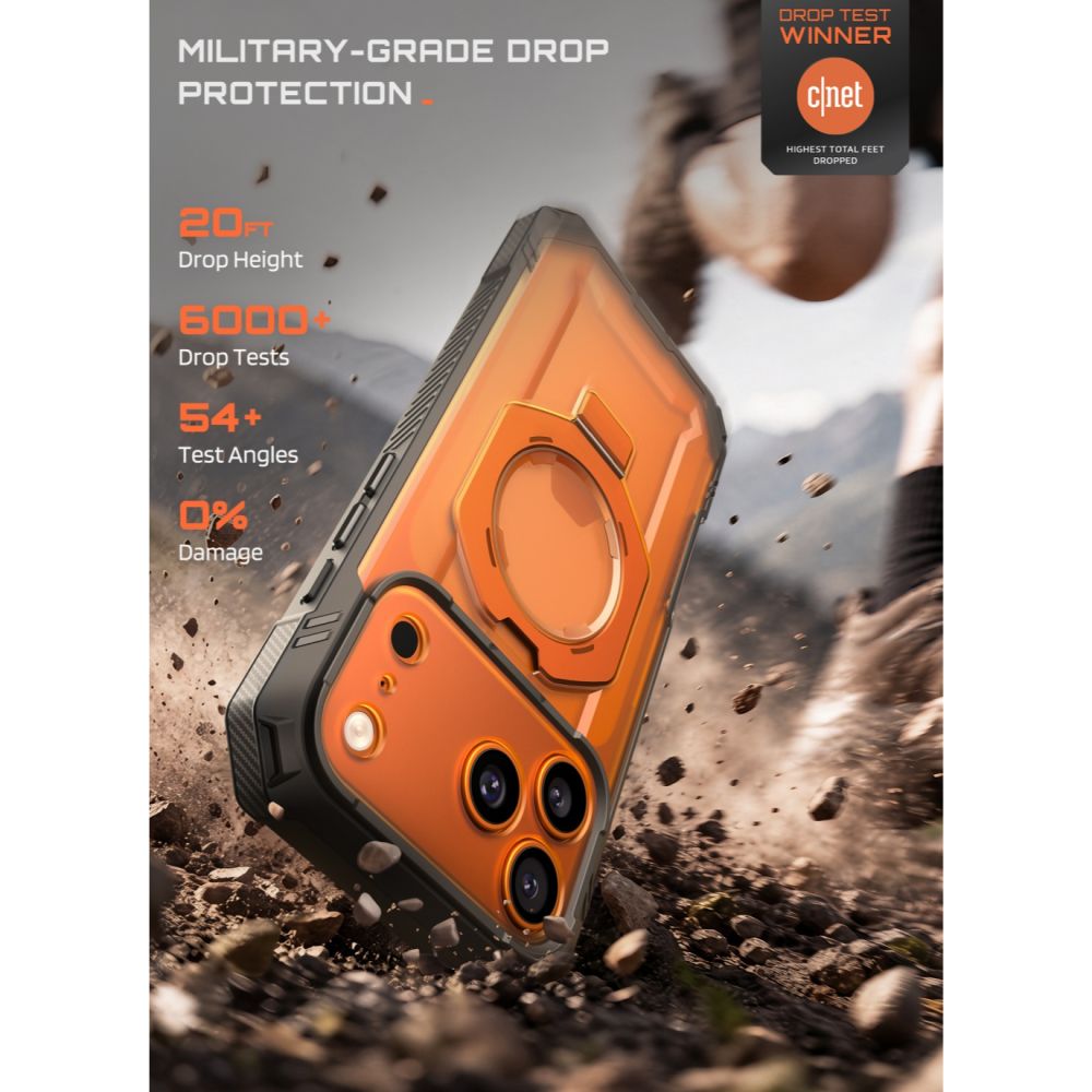 Supcase Grip Pro Mag MagSafe dėklas iPhone 18 Pro / 17 Pro - Oranžinė -- iPhone 18 Pro / iPhone 17 Pro
