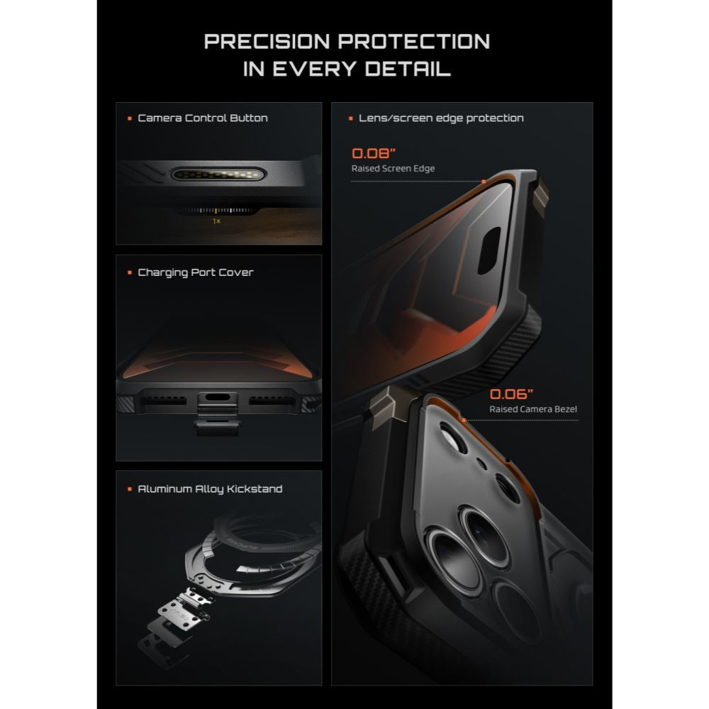 Supcase UB Grip Mag MagSafe dėklas iPhone 18 Pro Max / 17 Pro Max - Juodas -- iPhone 18 Pro Max / iPhone 17 Pro Max