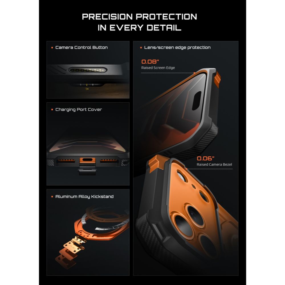 Supcase UB Grip Mag MagSafe dėklas iPhone 18 Pro Max / 17 Pro Max - Oranžinė -- iPhone 18 Pro Max / iPhone 17 Pro Max