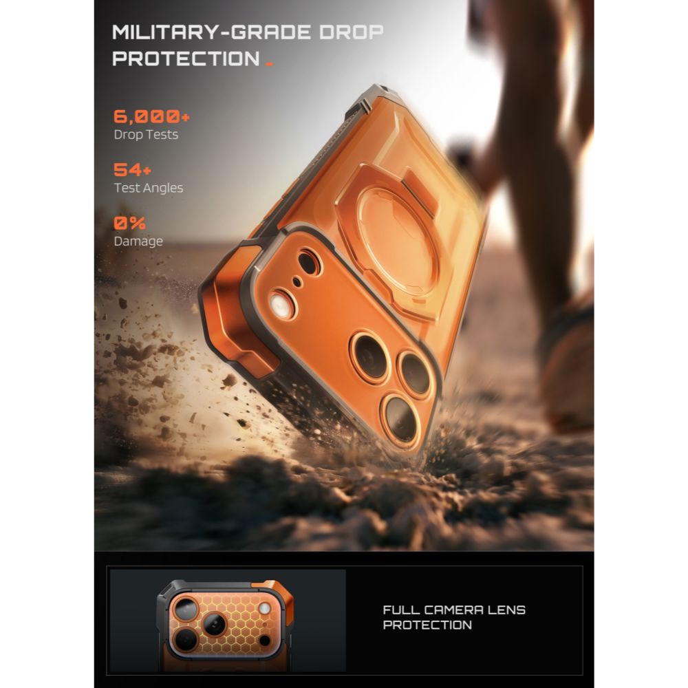 Supcase UB Grip Mag MagSafe dėklas iPhone 18 Pro Max / 17 Pro Max - Oranžinė -- iPhone 18 Pro Max / iPhone 17 Pro Max