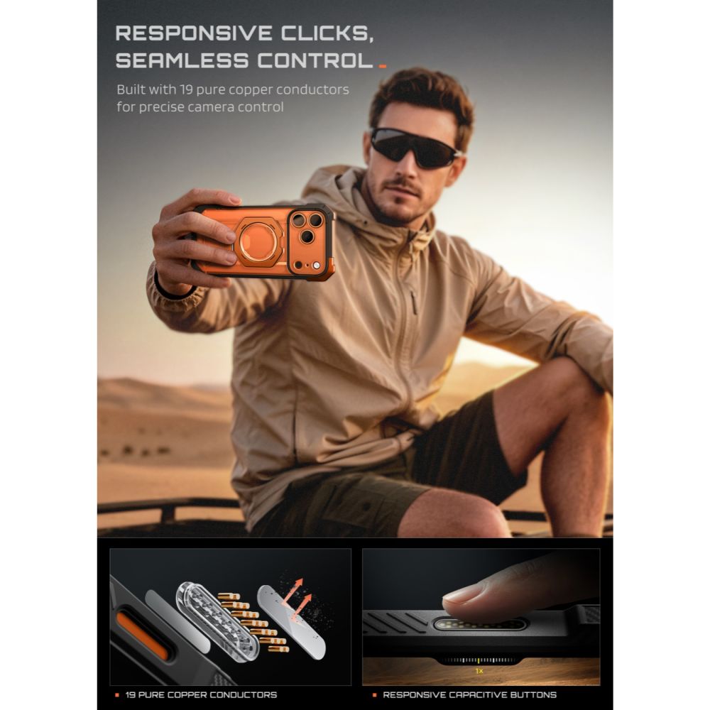 Supcase UB Grip Mag MagSafe dėklas iPhone 18 Pro Max / 17 Pro Max - Oranžinė -- iPhone 18 Pro Max / iPhone 17 Pro Max