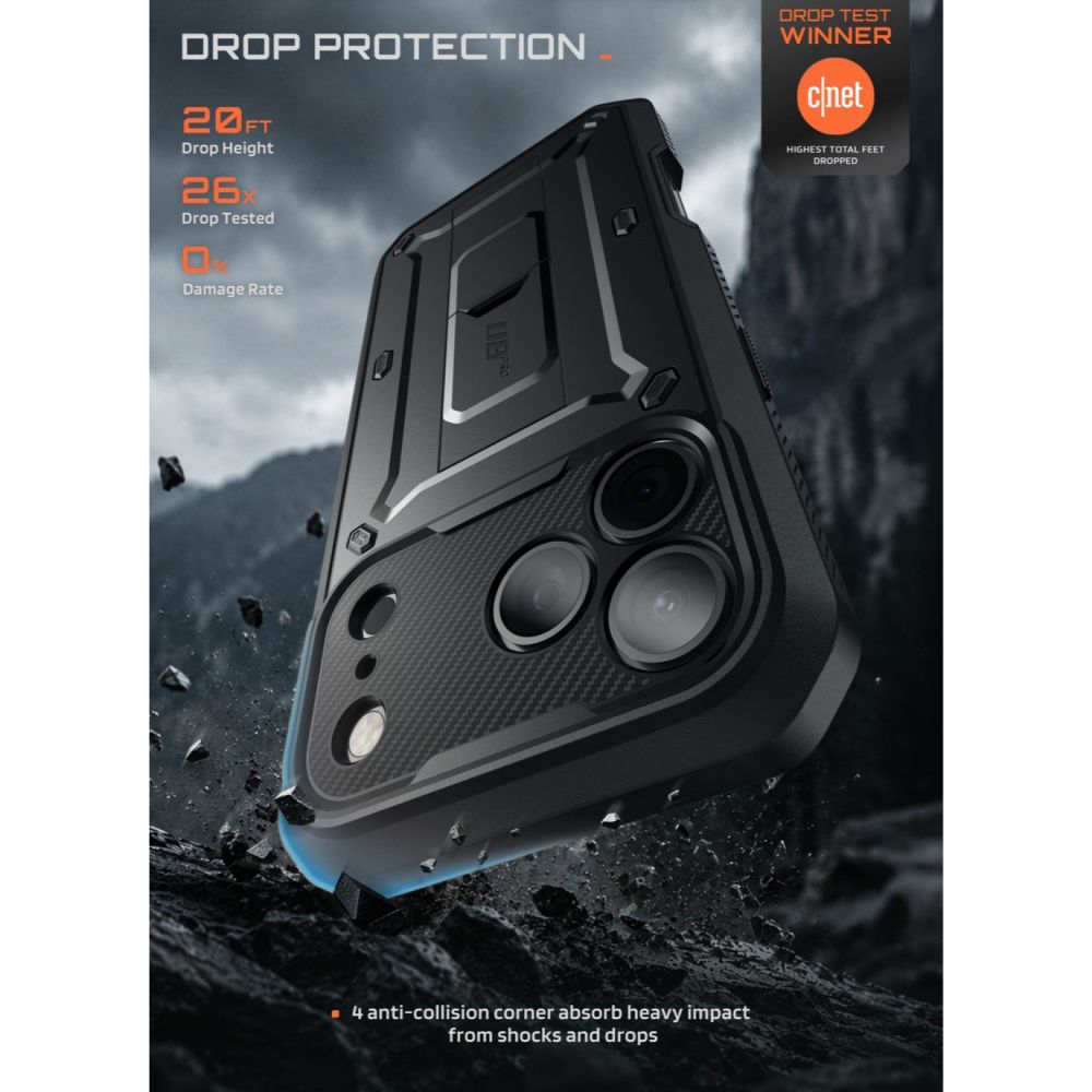 Supcase Unicorn Beetle Pro dėklas iPhone 18 Pro Max / 17 Pro Max - Juoda -- iPhone 18 Pro Max / iPhone 17 Pro Max