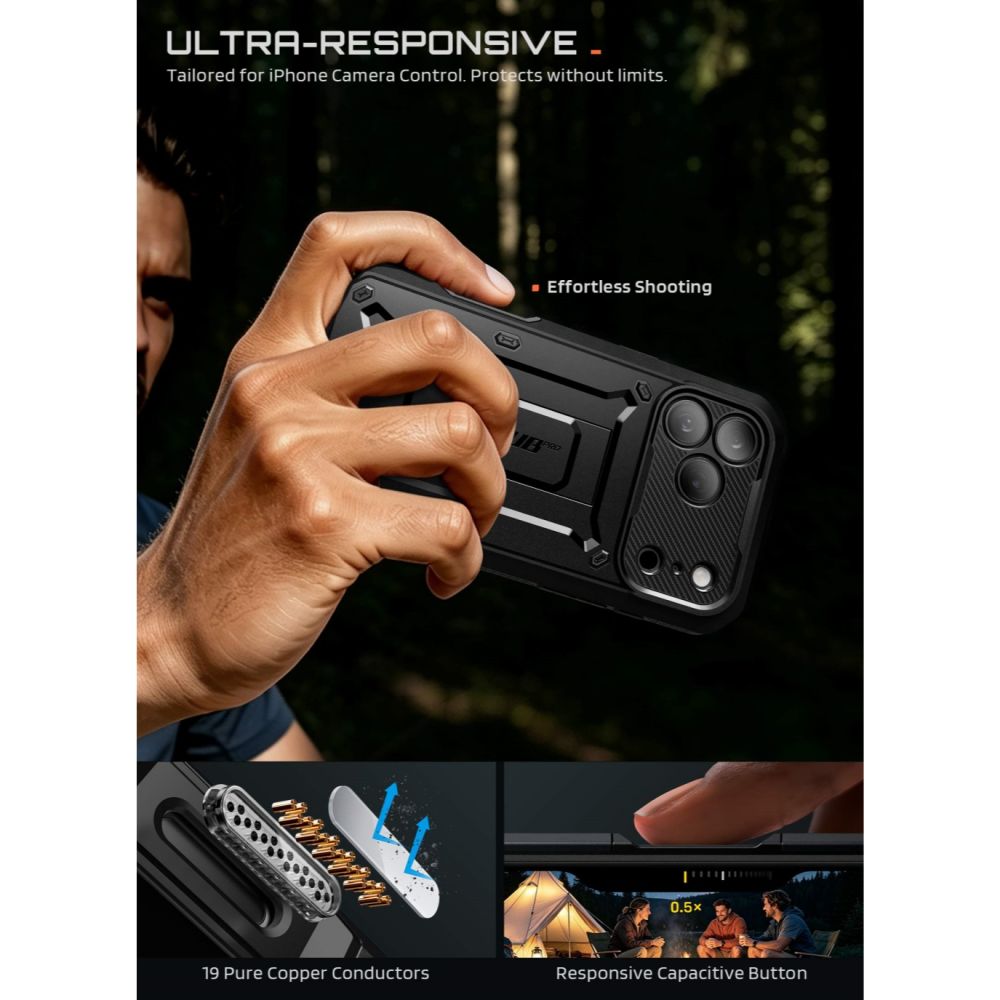 Supcase Unicorn Beetle Pro dėklas iPhone 18 Pro Max / 17 Pro Max - Juoda -- iPhone 18 Pro Max / iPhone 17 Pro Max
