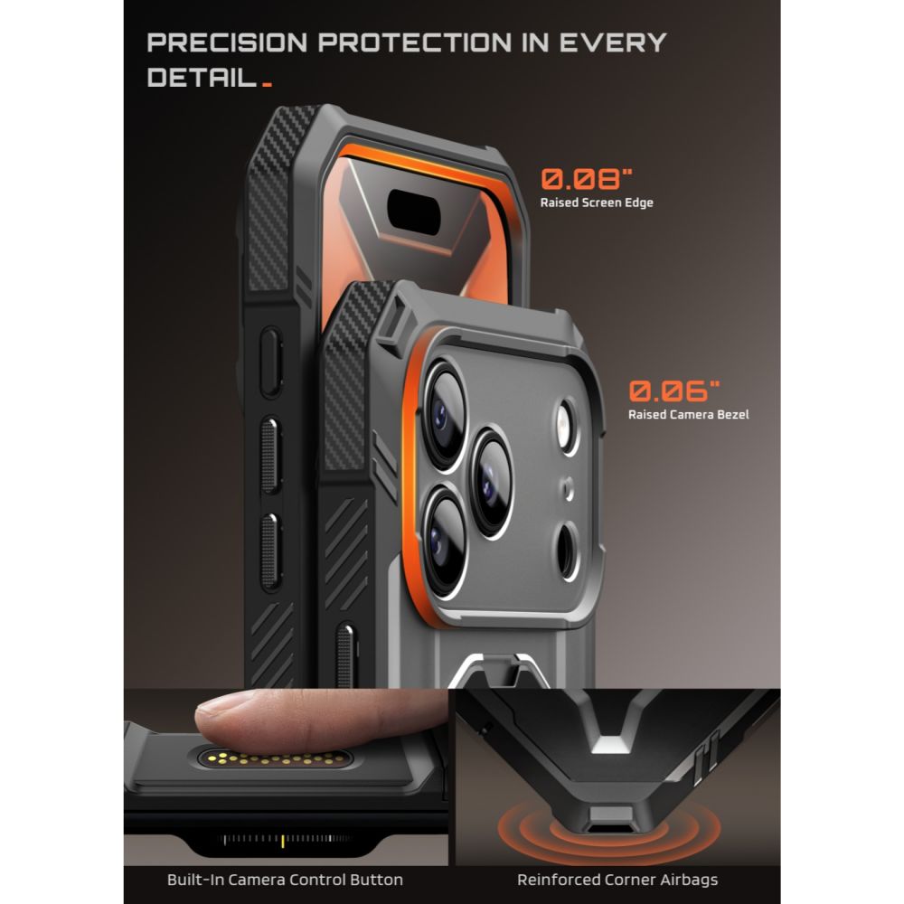 Supcase Grip Pro Mag MagSafe dėklas iPhone 18 Pro Max / 17 Pro Max - Juoda -- iPhone 18 Pro Max / iPhone 17 Pro Max