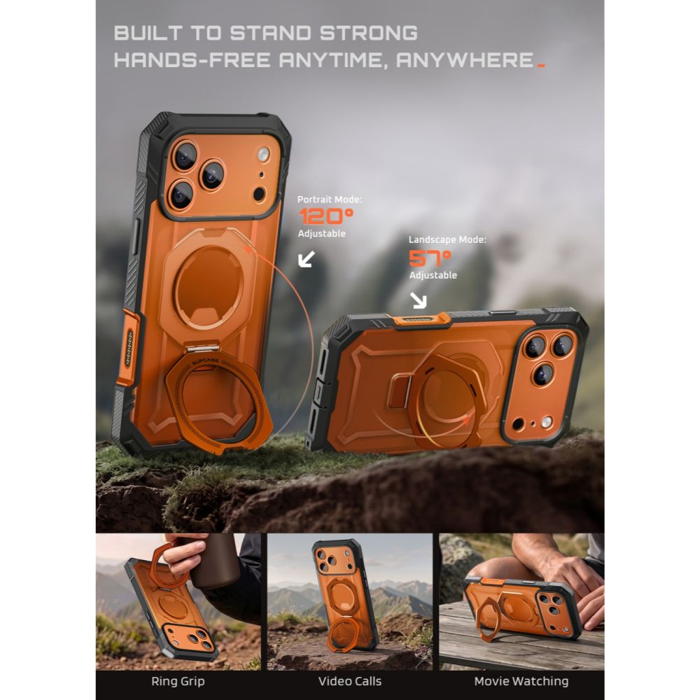Supcase Grip Pro Mag MagSafe dėklas iPhone 18 Pro Max / 17 Pro Max - Oranžinė -- iPhone 18 Pro Max / iPhone 17 Pro Max