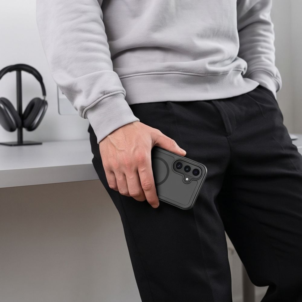 Tech-Protect Defense MagSafe dėklas Samsung Galaxy S26 FE - Matinis juodas -- Samsung Galaxy S26 FE