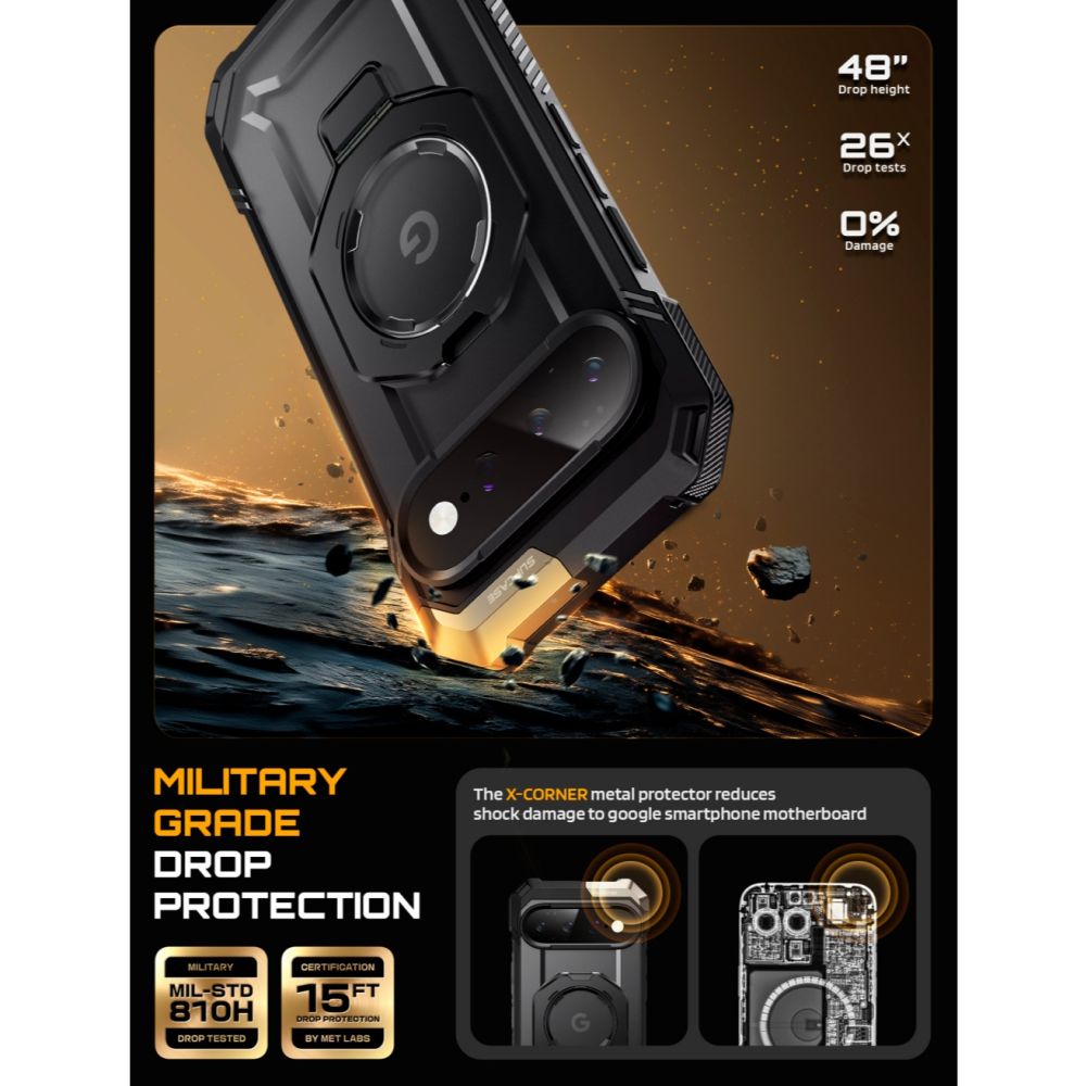 Supcase UB Grip Mag MagSafe dėklas Google Pixel 11 Pro XL - juodas -- Google Pixel 11 Pro XL