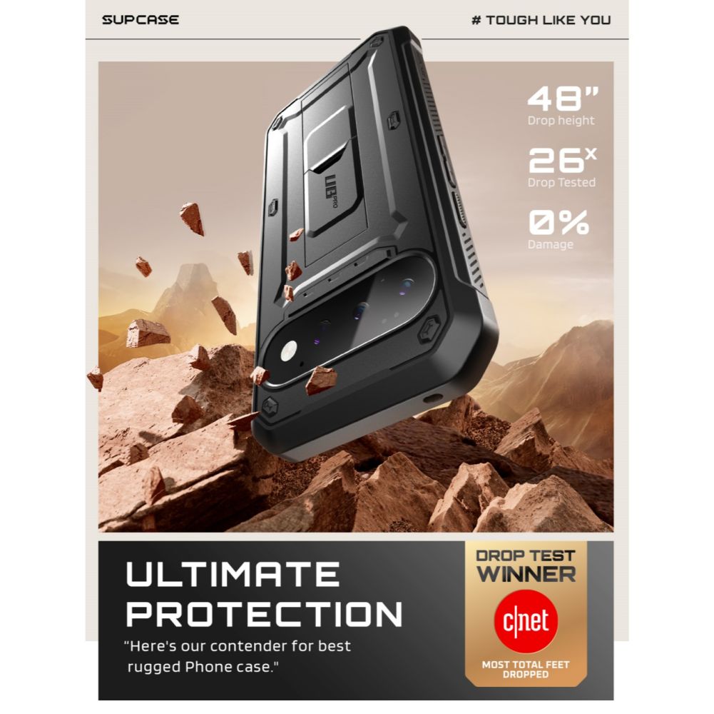 Supcase Unicorn Beetle Pro dėklas Google Pixel 11 Pro - juodas -- Google Pixel 11 Pro