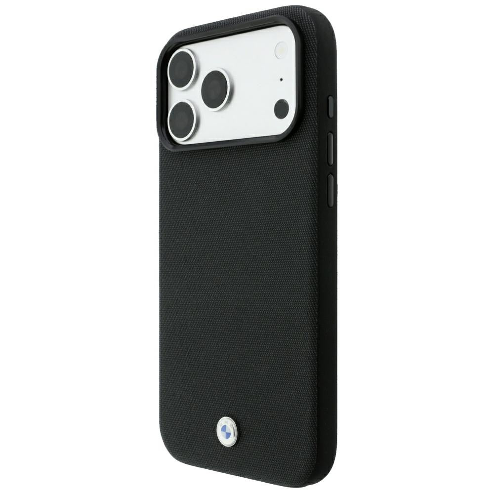 BMW Kevlar Metal Logo MagSafe dėklas skirtas iPhone 18 Pro / 17 Pro - Juoda -- iPhone 18 Pro / iPhone 17 Pro