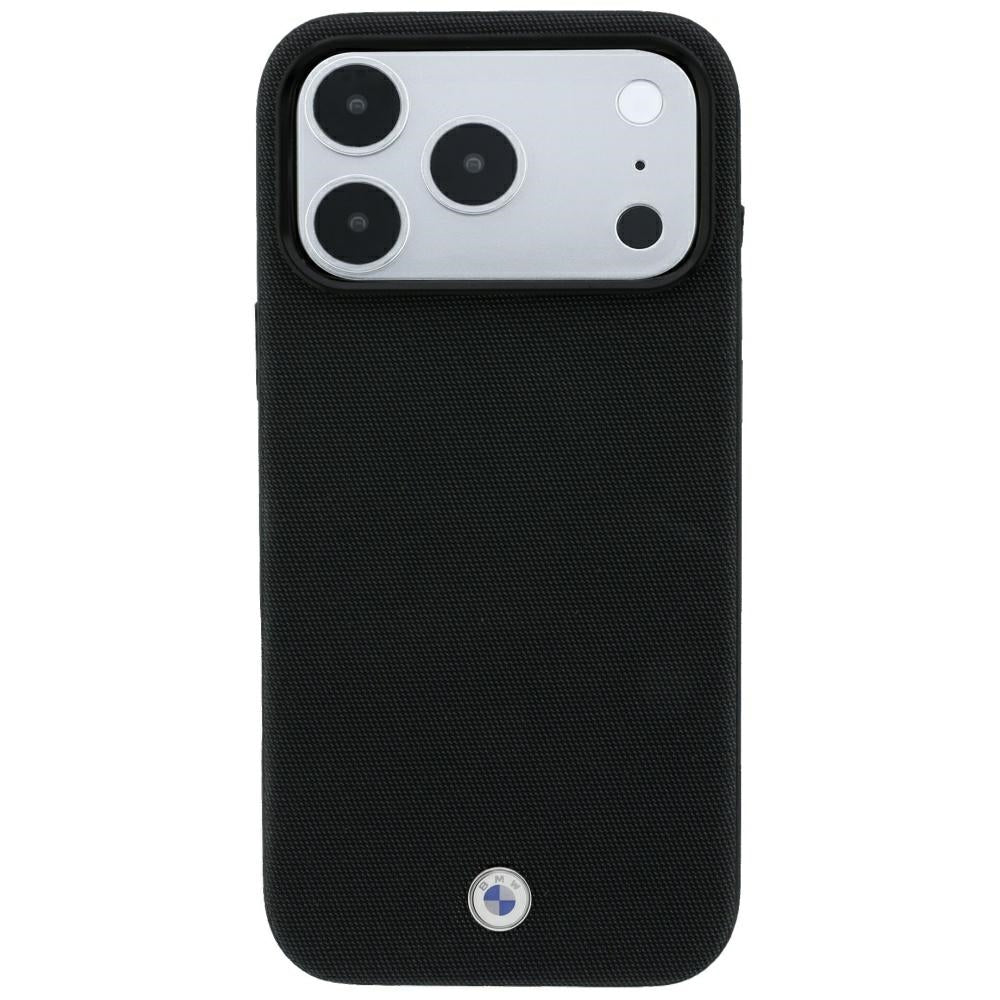 BMW Kevlar Metal Logo MagSafe dėklas skirtas iPhone 18 Pro / 17 Pro - Juoda -- iPhone 18 Pro / iPhone 17 Pro