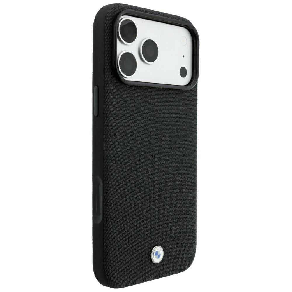 BMW Kevlar Metal Logo MagSafe dėklas skirtas iPhone 18 Pro / 17 Pro - Juoda -- iPhone 18 Pro / iPhone 17 Pro