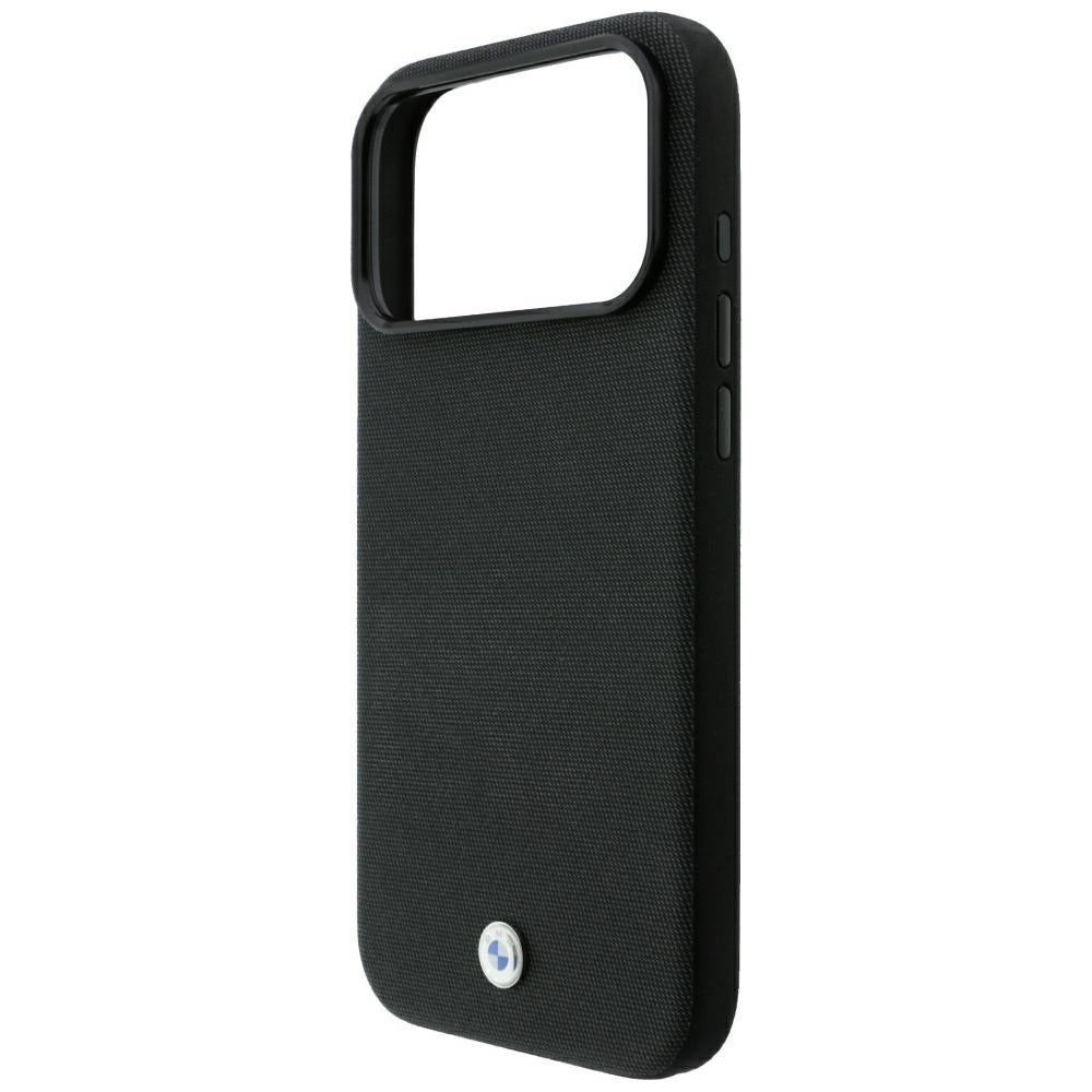BMW Kevlar Metal Logo MagSafe dėklas skirtas iPhone 18 Pro / 17 Pro - Juoda -- iPhone 18 Pro / iPhone 17 Pro