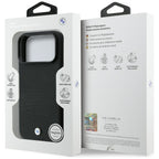 BMW Kevlar Metal Logo MagSafe dėklas skirtas iPhone 18 Pro / 17 Pro - Juoda -- iPhone 18 Pro / iPhone 17 Pro