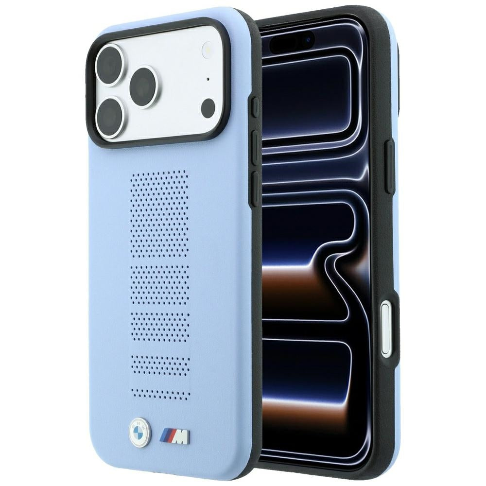 BMW M Blue Perfo Metal Logo MagSafe dėklas skirtas iPhone 18 Pro / 17 Pro - Mėlyna -- iPhone 18 Pro / iPhone 17 Pro