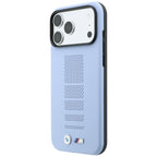 BMW M Blue Perfo Metal Logo MagSafe dėklas skirtas iPhone 18 Pro / 17 Pro - Mėlyna -- iPhone 18 Pro / iPhone 17 Pro