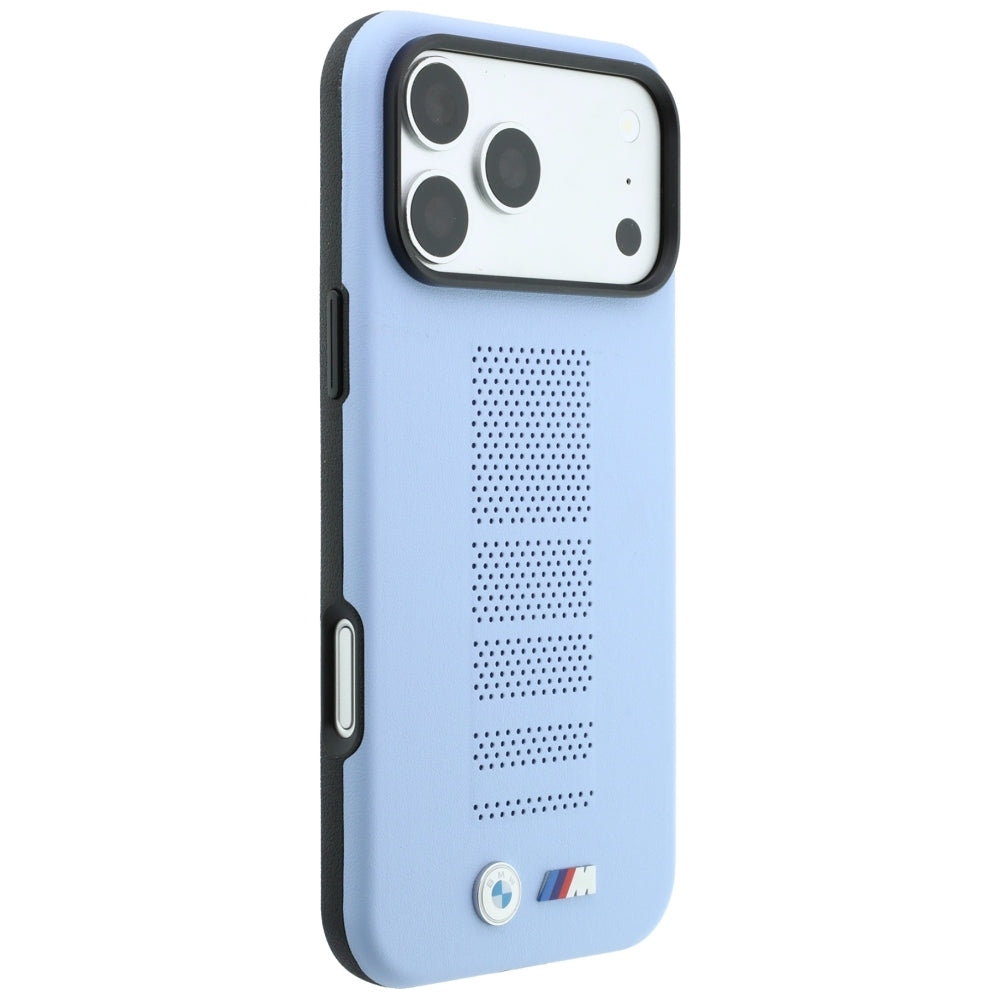 BMW M Blue Perfo Metal Logo MagSafe dėklas skirtas iPhone 18 Pro / 17 Pro - Mėlyna -- iPhone 18 Pro / iPhone 17 Pro