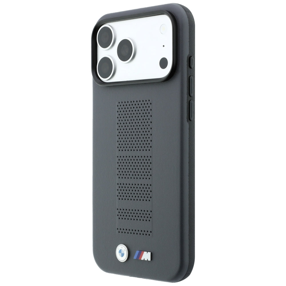 BMW M Blue Perfo Metal Logo MagSafe dėklas skirtas iPhone 18 Pro / 17 Pro - Pilka -- iPhone 18 Pro / iPhone 17 Pro