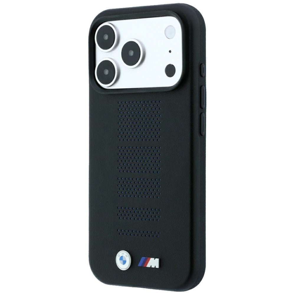 BMW M Blue Perfo Metal Logo MagSafe dėklas skirtas iPhone 18 Pro Max / 17 Pro Max - Juoda -- iPhone 18 Pro Max / iPhone...