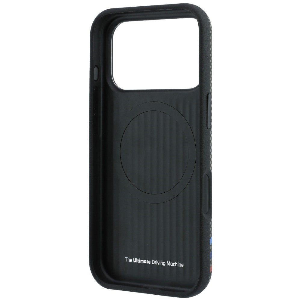 BMW M Quadrille Kevlar Print Tricolor Lines & Metal Logo MagSafe dėklas skirtas iPhone 18 Pro / 17 Pro - Tamsiai pilka --...