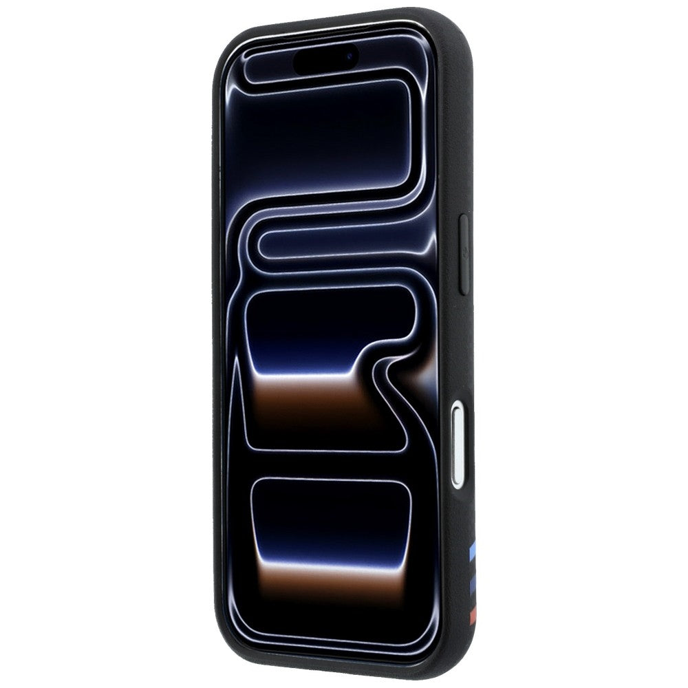 BMW M Quadrille Kevlar Print Tricolor Lines & Metal Logo MagSafe dėklas iPhone 18 Pro / 17 Pro - juoda -- iPhone 18 Pro /...