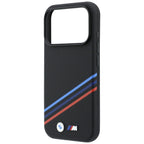 BMW M Quadrille Kevlar Print Tricolor Lines & Metal Logo MagSafe dėklas iPhone 18 Pro / 17 Pro - juoda -- iPhone 18 Pro /...