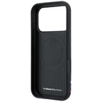 BMW M Quadrille Kevlar Print Tricolor Lines & Metal Logo MagSafe dėklas iPhone 18 Pro / 17 Pro - juoda -- iPhone 18 Pro /...
