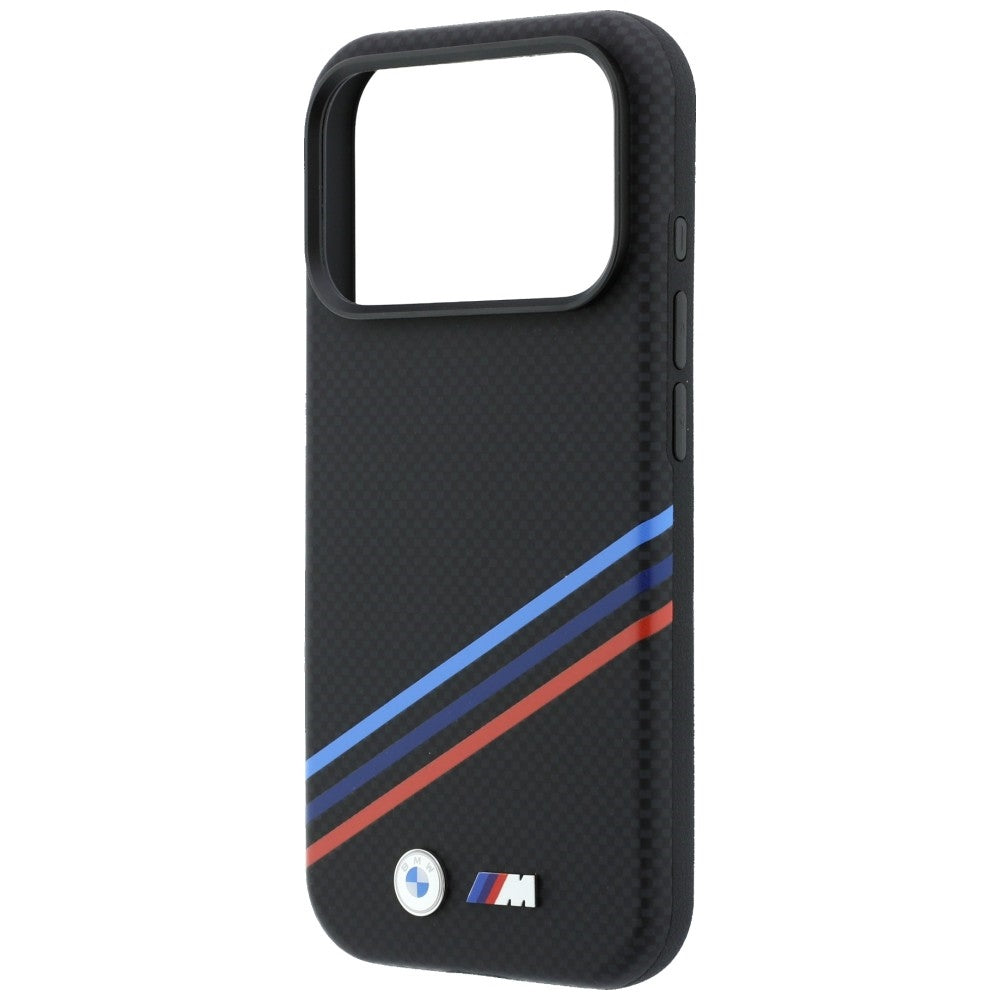 BMW M Quadrille Kevlar Print Tricolor Lines & Metal Logo MagSafe dėklas iPhone 18 Pro Max / 17 Pro Max - juoda -- iPhone...