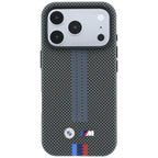 BMW M Quadrille Kevlar Tricolor Print Lines MagSafe dėklas iPhone 18 Pro / 17 Pro - antracinė -- iPhone 18 Pro / iPhone...