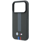 BMW M Quadrille Kevlar Tricolor Print Lines MagSafe dėklas iPhone 18 Pro / 17 Pro - antracinė -- iPhone 18 Pro / iPhone...