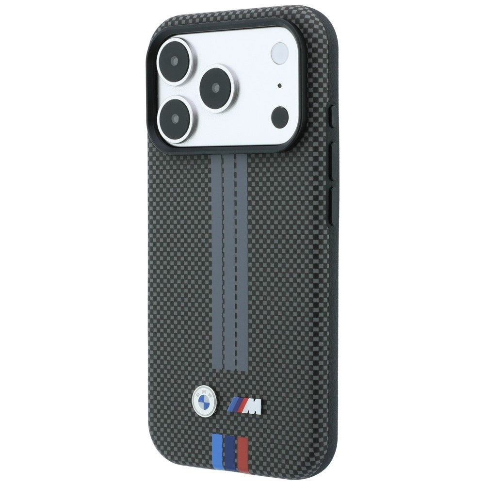 BMW M Quadrille Kevlar Tricolor Print Lines MagSafe dėklas iPhone 18 Pro Max / 17 Pro Max - antracinė -- iPhone 18 Pro...