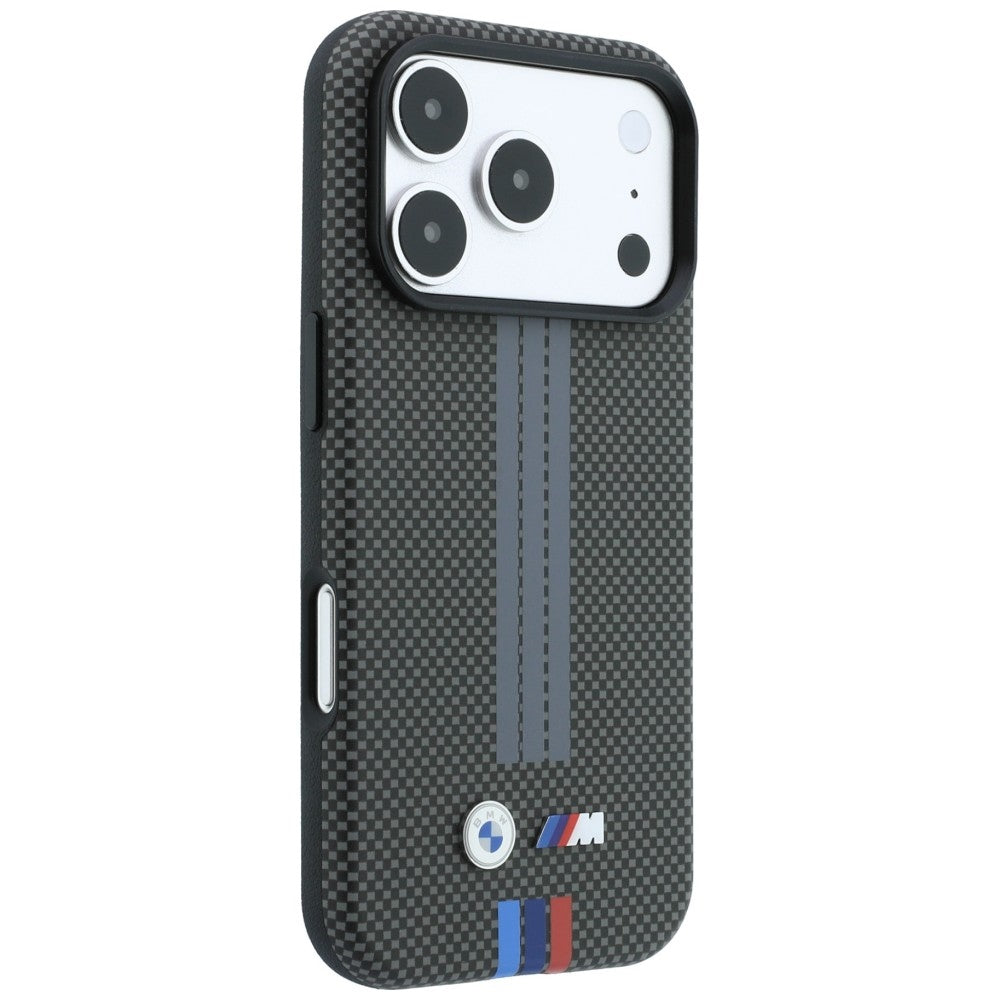 BMW M Quadrille Kevlar Tricolor Print Lines MagSafe dėklas iPhone 18 Pro Max / 17 Pro Max - antracinė -- iPhone 18 Pro...