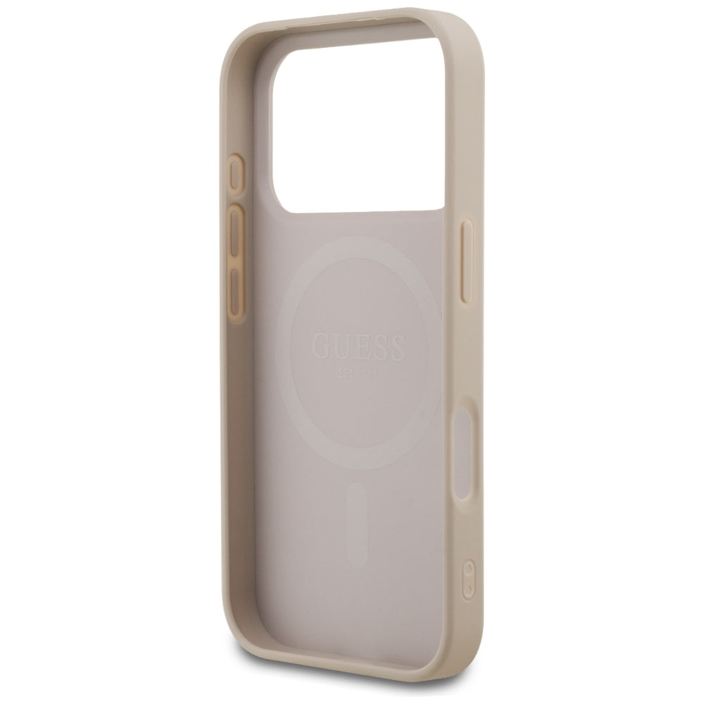 Guess 4G Small Classic Logo MagSafe dėklas iPhone 18 Pro / 17 Pro - Rožinis -- iPhone 18 Pro / iPhone 17 Pro