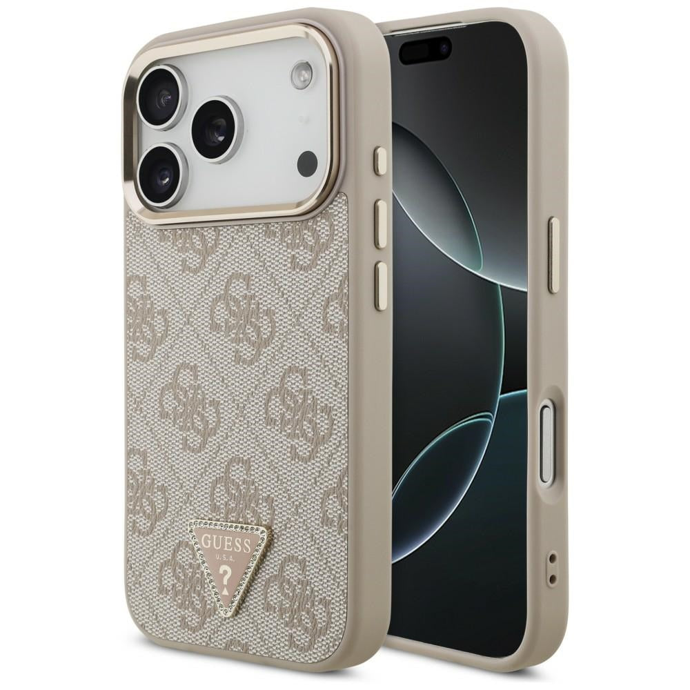 Guess 4G Triangle Logo MagSafe dėklas iPhone 18 Pro / 17 Pro - Rose Gold -- iPhone 18 Pro / iPhone 17 Pro