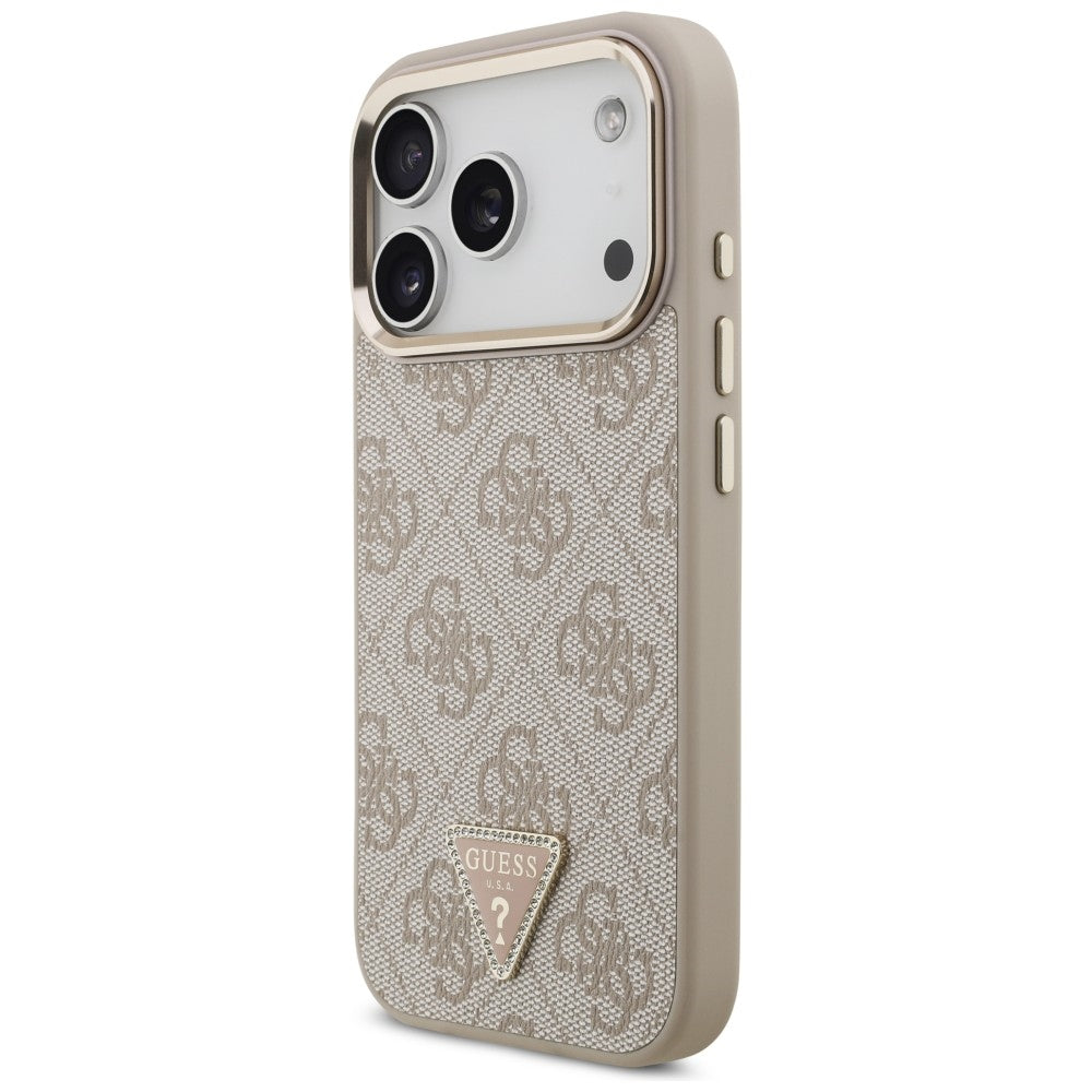 Guess 4G Triangle Logo MagSafe dėklas iPhone 18 Pro / 17 Pro - Rose Gold -- iPhone 18 Pro / iPhone 17 Pro