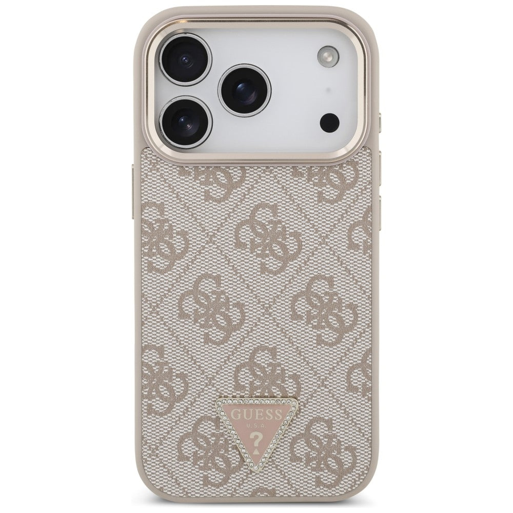 Guess 4G Triangle Logo MagSafe dėklas iPhone 18 Pro / 17 Pro - Rose Gold -- iPhone 18 Pro / iPhone 17 Pro