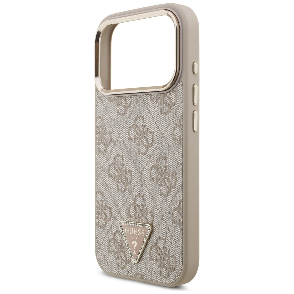 Guess 4G Triangle Logo MagSafe dėklas iPhone 18 Pro / 17 Pro - Rose Gold -- iPhone 18 Pro / iPhone 17 Pro