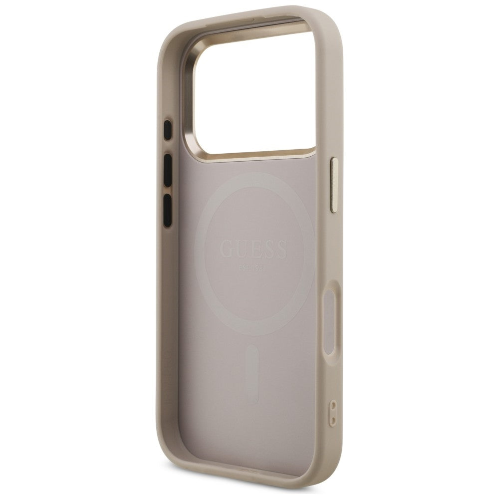 Guess 4G Triangle Logo MagSafe dėklas iPhone 18 Pro / 17 Pro - Rose Gold -- iPhone 18 Pro / iPhone 17 Pro