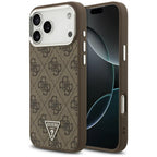 Guess 4G Triangle Logo MagSafe dėklas iPhone 18 Pro Max / 17 Pro Max - Ruda ir Sidabras -- iPhone 18 Pro Max / iPhone 17...