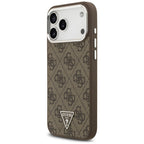 Guess 4G Triangle Logo MagSafe dėklas iPhone 18 Pro Max / 17 Pro Max - Ruda ir Sidabras -- iPhone 18 Pro Max / iPhone 17...