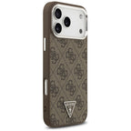 Guess 4G Triangle Logo MagSafe dėklas iPhone 18 Pro Max / 17 Pro Max - Ruda ir Sidabras -- iPhone 18 Pro Max / iPhone 17...