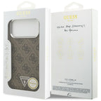 Guess 4G Triangle Logo MagSafe dėklas iPhone 18 Pro Max / 17 Pro Max - Ruda ir Sidabras -- iPhone 18 Pro Max / iPhone 17...