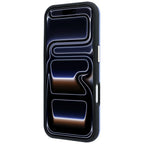 Guess Grained &amp; Big Resin Logo dėklas iPhone 18 Pro / 17 Pro - mėlynas -- iPhone 18 Pro / iPhone 17 Pro