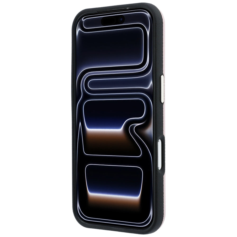 Guess Grained & Big Resin Logo dėklas Apple iPhone 18 Pro / 17 Pro - Rožinė -- iPhone 18 Pro / iPhone 17 Pro