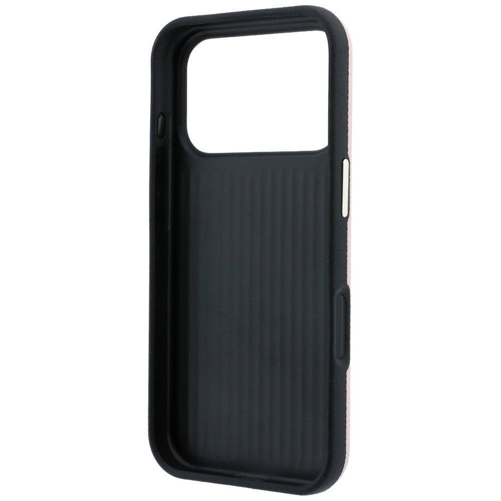 Guess Grained & Big Resin Logo dėklas Apple iPhone 18 Pro / 17 Pro - Rožinė -- iPhone 18 Pro / iPhone 17 Pro