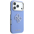Guess Grained &amp; Big Resin Logo dėklas iPhone 18 Pro Max / 17 Pro Max - Mėlynas -- iPhone 18 Pro Max / iPhone 17 Pro Max
