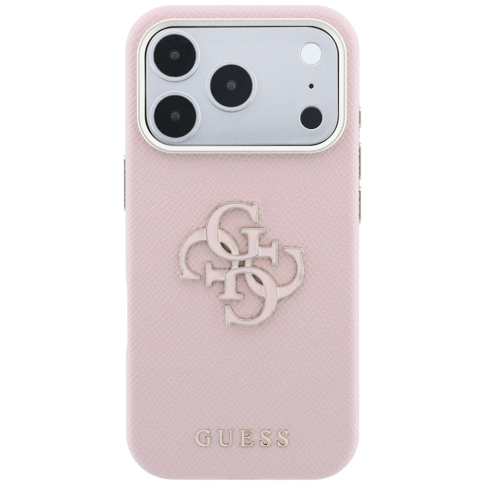 Guess Granuliuota ir Didelė Derža Logotipo dėklas Apple iPhone 18 Pro Max / 17 Pro Max - Rožinė -- iPhone 18 Pro Max /...