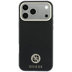 Guess Granuliuota Apvalus Strass Logotipas MagSafe dėklas Apple iPhone 18 Pro Max / 17 Pro Max - juodas -- iPhone 18 Pro...