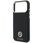 Guess Granuliuota Apvalus Strass Logotipas MagSafe dėklas Apple iPhone 18 Pro Max / 17 Pro Max - juodas -- iPhone 18 Pro...