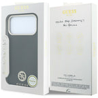 Guess Granuliuota Apvalus Strass Logotipas MagSafe dėklas Apple iPhone 18 Pro Max / 17 Pro Max - juodas -- iPhone 18 Pro...