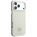 Guess Grained Round Strass Logo MagSafe dėklas iPhone 18 Pro Max / 17 Pro Max - Smėlio spalva -- iPhone 18 Pro Max /...
